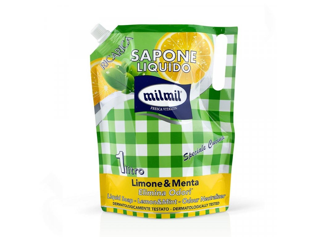 Malizia Milmil Lemon & Mint tekuté mydlo náplň 1000 ml