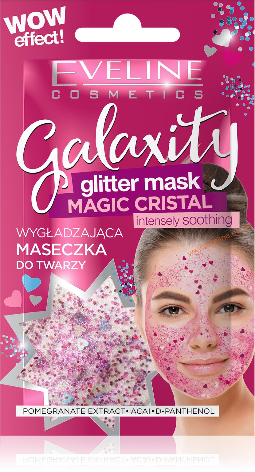 Eveline Cosmetics EVELINE Galaxity glitrová maska MAGIC CRYSTAL intenzívne vyhladzujúca glitrová maska 1ks