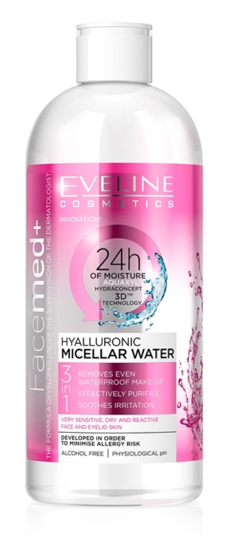 Eveline Cosmetics EVELINE FaceMed+ hyalurónová micelárna voda 3v1 400ml