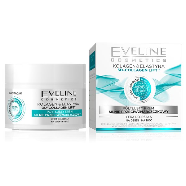 E-shop EVELINE Cosmetics 3D Collagen & Elastin denný a nočný krém proti vráskam 50ml