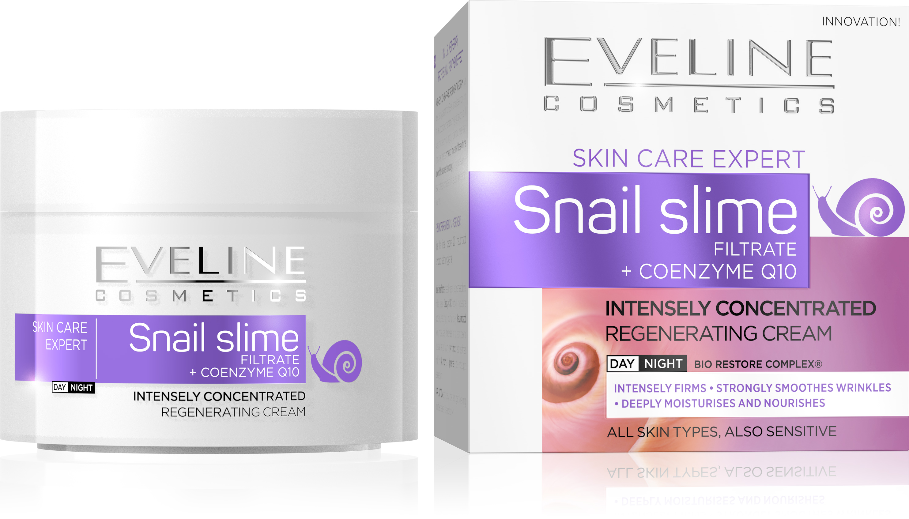 Eveline Cosmetics EVELINE SKIN CARE EXPERT koncentrovaný intenzívne regeneračný krém sliz slimáka a koenzým Q10 50ml