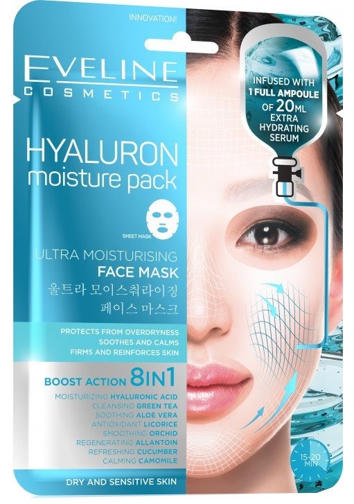 Eveline Cosmetics EVELINE látková maska Hyaluron  8in1 1ks