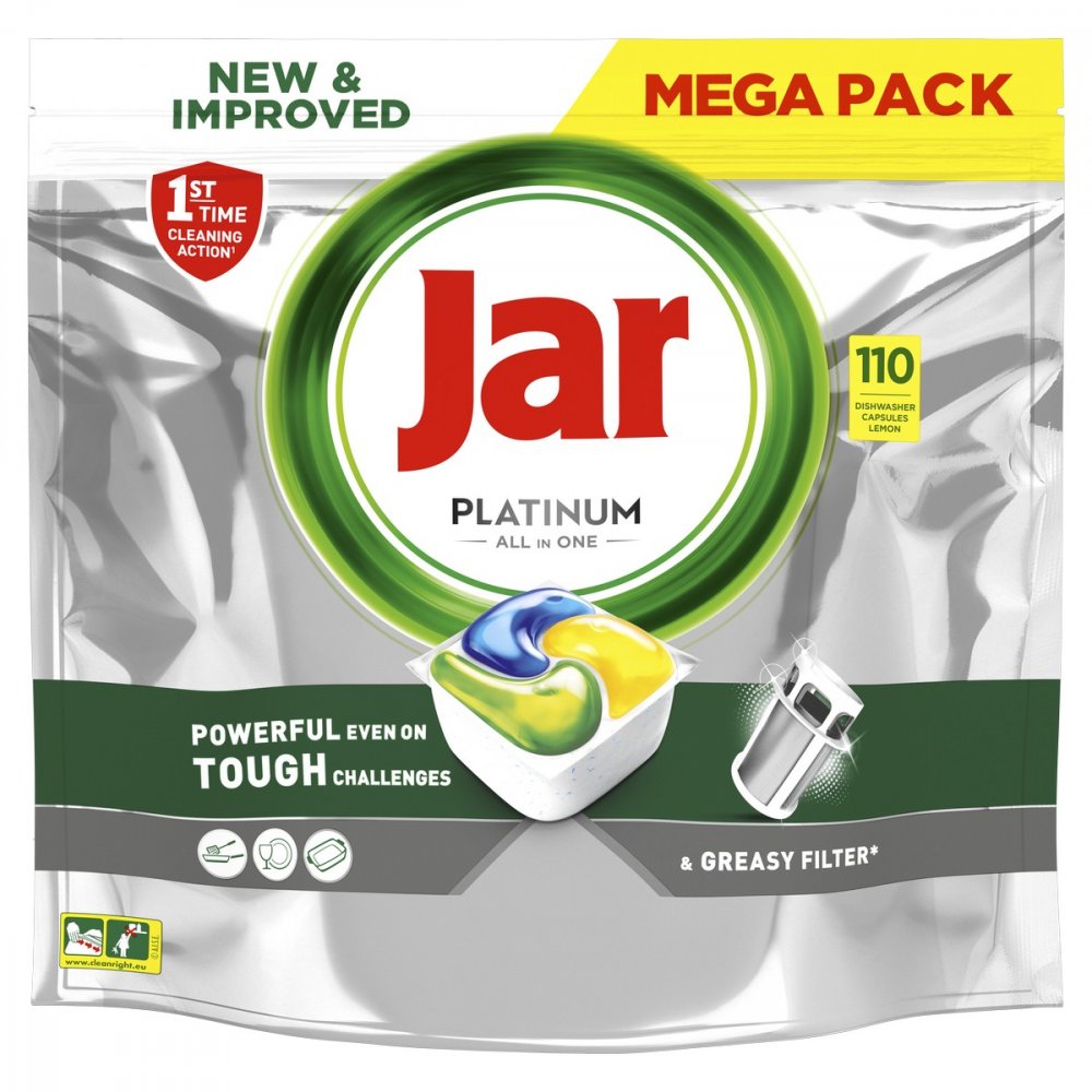 E-shop Jar Platinum All in One Lemon kapsule do umývačky riadu 110 ks