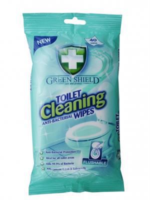E-shop Green shield - Vlhčené čistiace utierky antibakteriálne na toalety 40ks