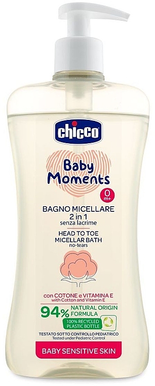 Chicco Micelárny šampón na vlasy a telo s dávkovačom Sensitive 500 ml