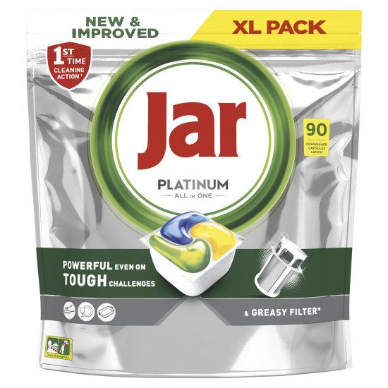 Jar Platinum All in One Lemon kapsule do umývačky riadu 90 ks