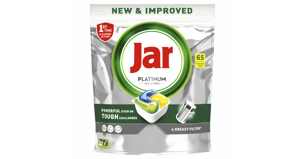 Jar Platinum All in One Lemon kapsule do umývačky riadu 65 ks