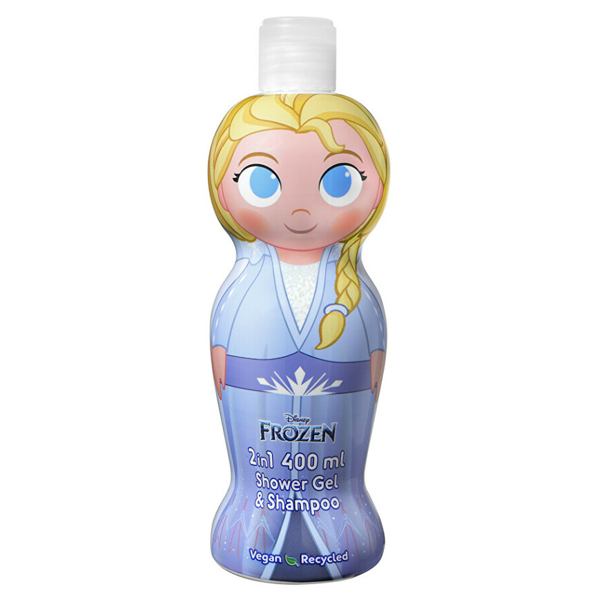 E-shop Air Val Frozen Elza sprchový gél a šampón na vlasy pre deti 400 ml