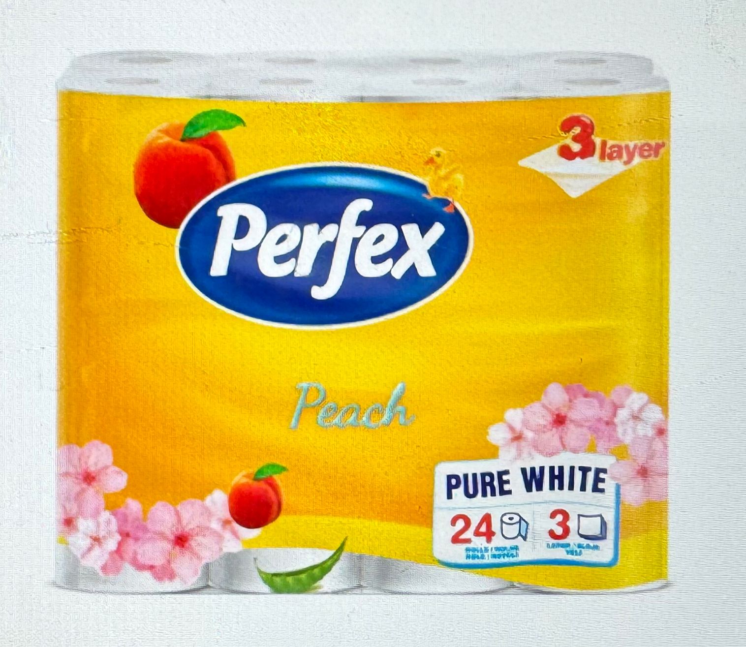 E-shop Perfex Pure White Peach toaletný papier 24ks 3vrst.