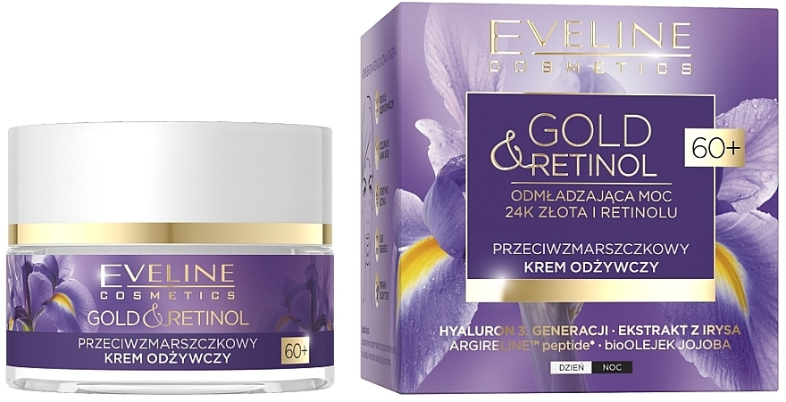 Eveline Cosmetics EVELINE Gold & Retinol výživný protivráskový krém 60+ 50ml