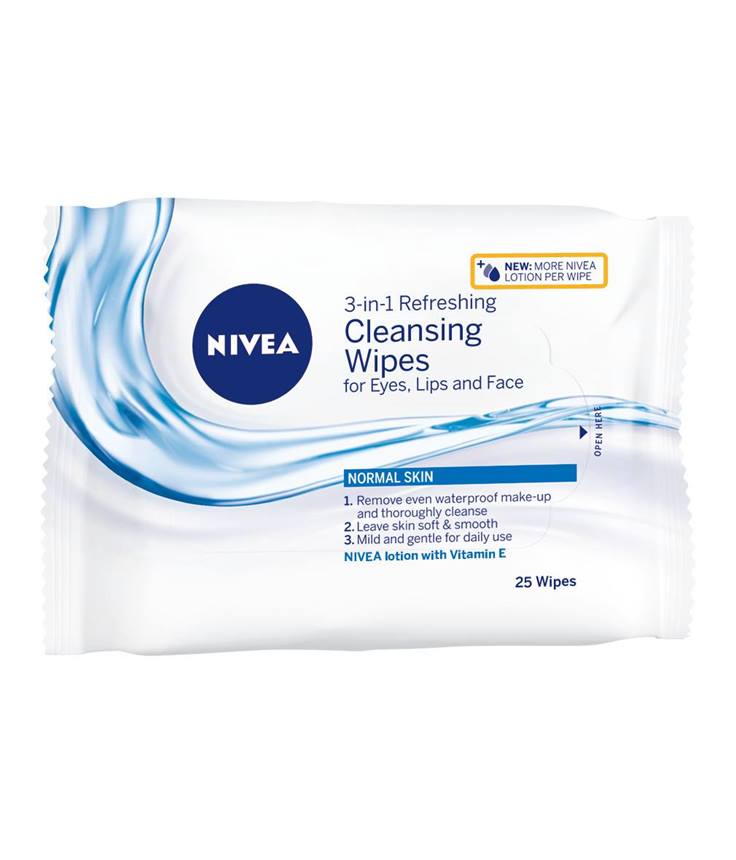 E-shop NIVEA Normal Skin osviežujúce čistiace pleťové obrúsky 3v1 modré 25ks