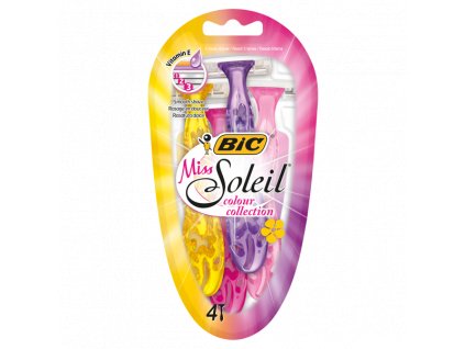 243838 BiC Miss Soleil Colour Collection 3ostrzowa golarka 4 sztuki BB 1 p