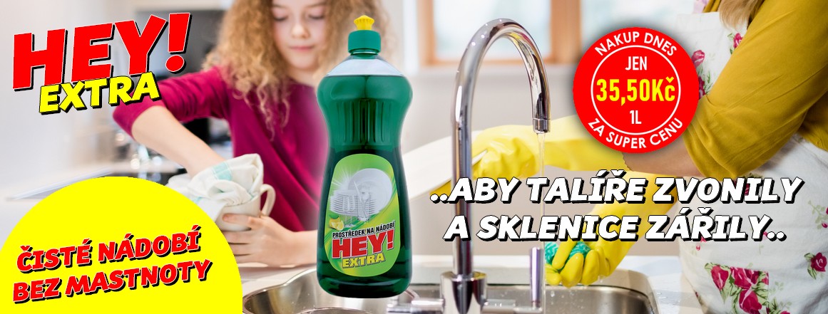 NAKUP DNES - HEY! EXTRA Prostředek na nádobí - CITRON 1L