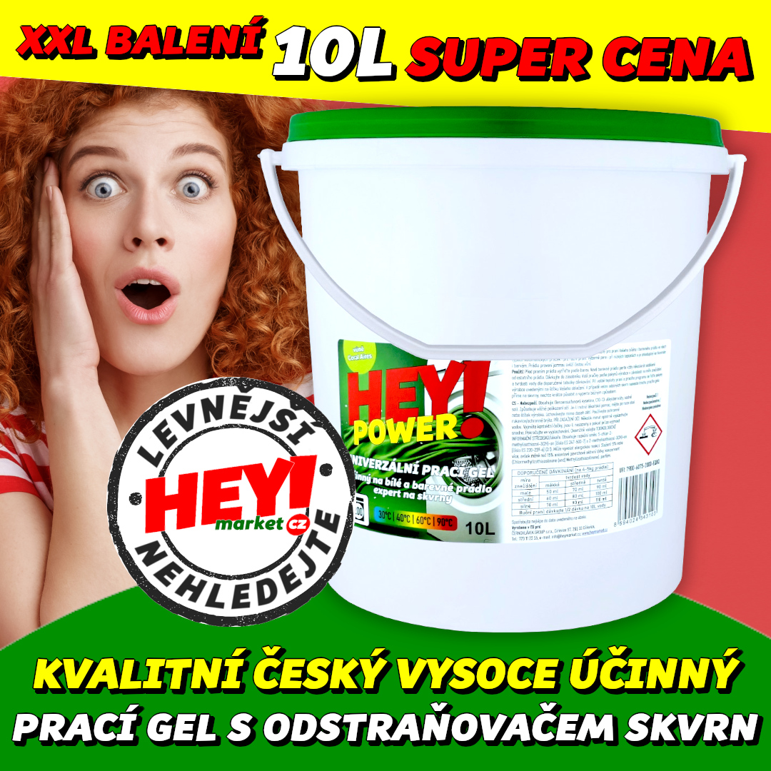 HEY! POWER XXL Prací gel 10L (133dávek)