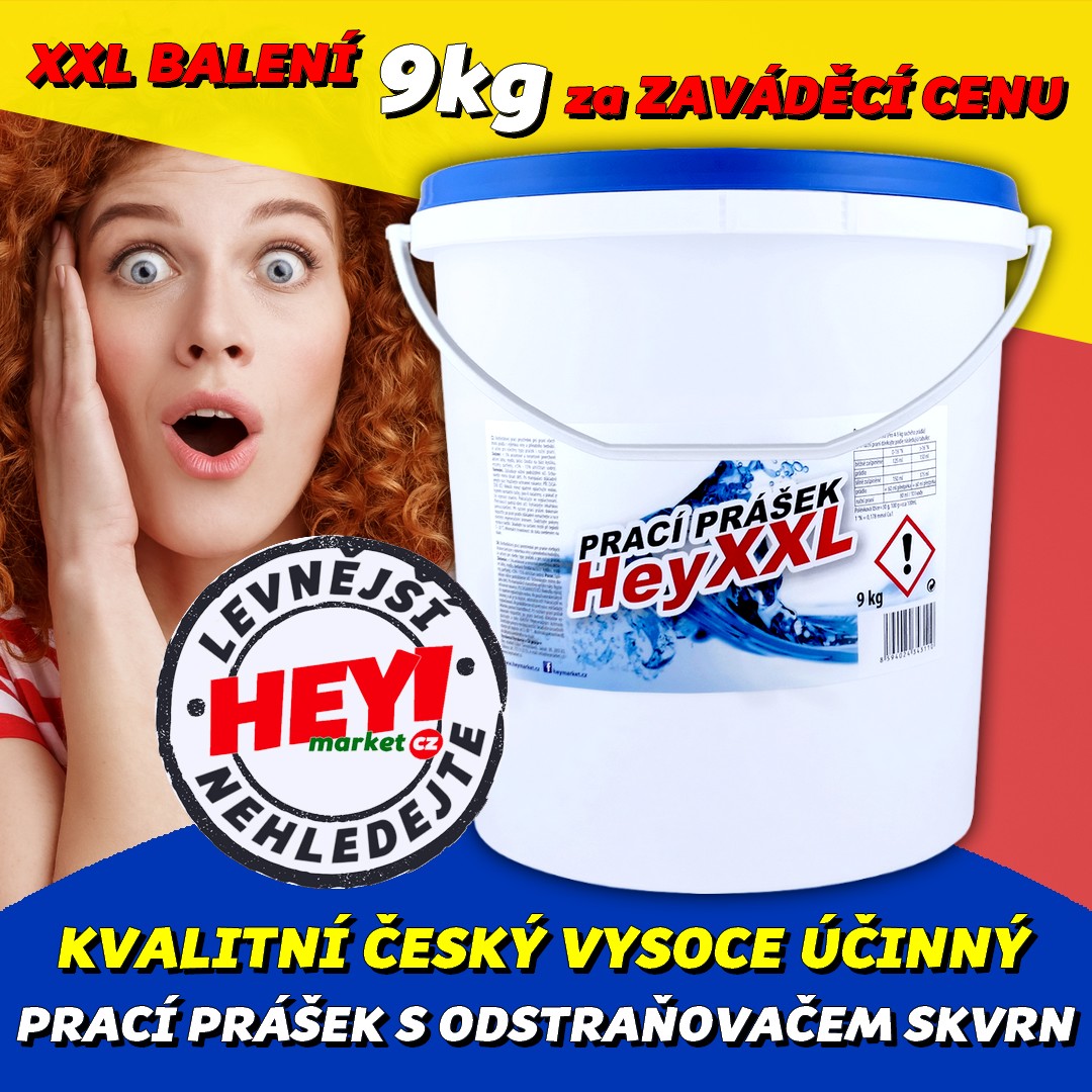 HEY! POWER XXL Prací prášek 9kg (113dávek)