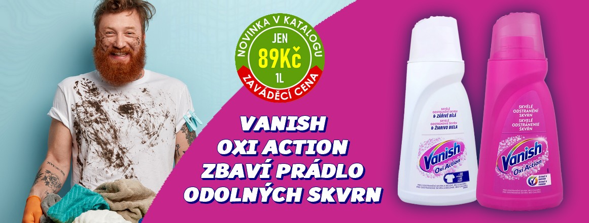 NOVINKA - VANISH OXI ACTION - Tekutý odstraňovač skvrn bez chloru 1L (50dávek)