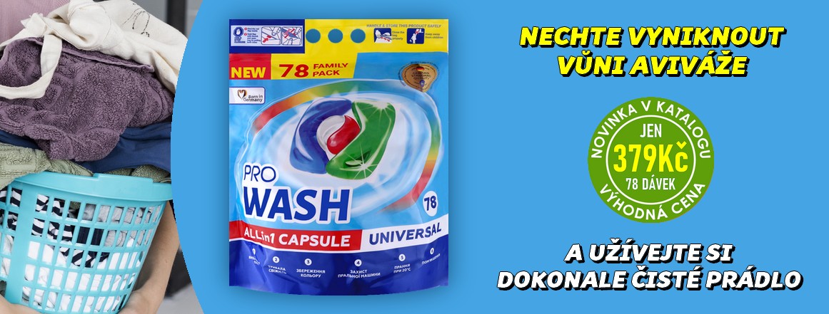 NOVINKA - PROWASH ALL in 1 CAPSULE Prací kapsle 78ks - UNIVERSAL