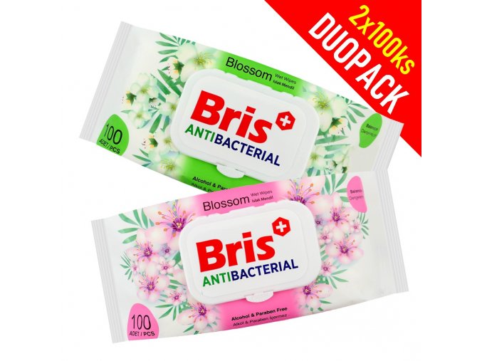 bris antibacterial antibakterialni vlhcene ubrousky duopack 2x100ks