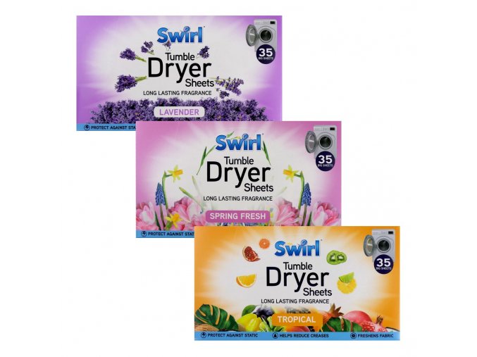 swirl tumble dryer sheets 35ks 3druhy