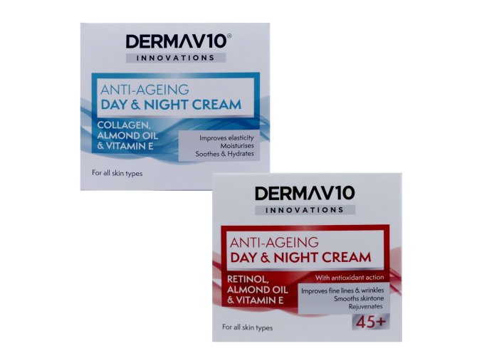 dermav10 innovations anti ageing day night cream 50ml box 2druhy
