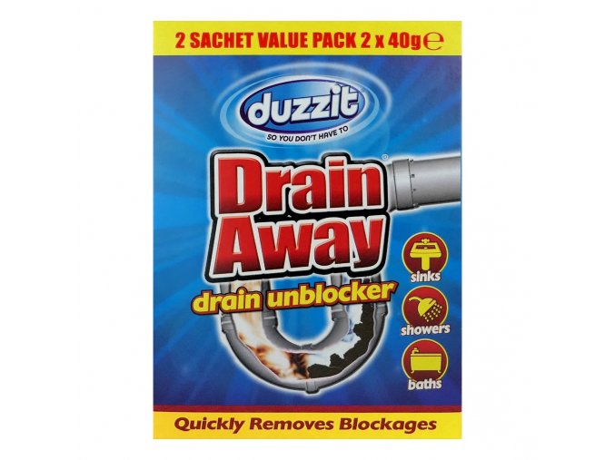 duzzit drain away drain unblocker 2x40g