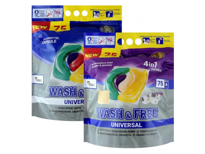 wash free praci kapsle 75ks 2druhy