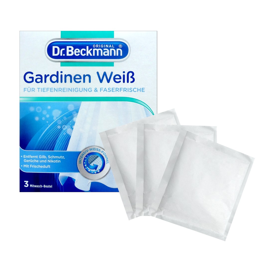 Dr. Beckmann (Německo) Dr. BECKMANN Speciální prostředek pro rozjasnění a zářivou bělost záclon 3x40g