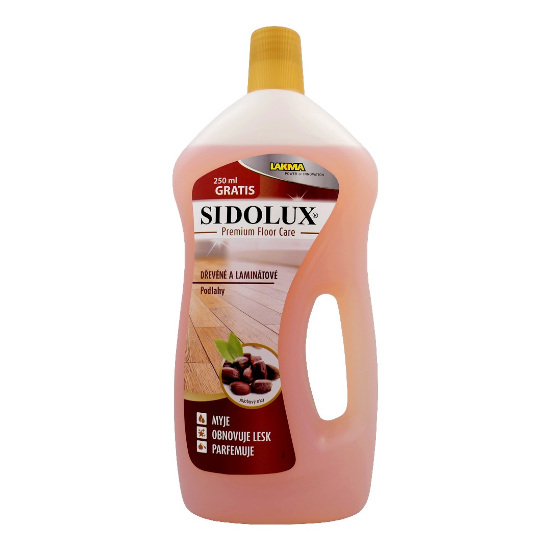 LAKMA (ČR) SIDOLUX PREMIUM FLOOR CARE Čistič podlah 1L Čistič podlah 1L SIDOLUX PREMIUM FLOOR CARE: DŘEVĚNÉ A LAMINÁTOVÉ PODLAHY - JOJOBOVÝ OLEJ (růžová)