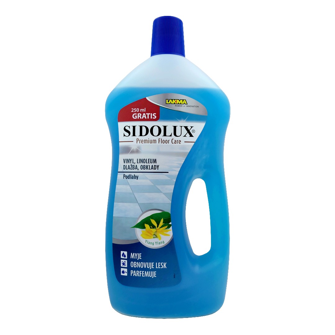 LAKMA (ČR) SIDOLUX PREMIUM FLOOR CARE Čistič podlah 1L Čistič podlah 1L SIDOLUX PREMIUM FLOOR CARE: VINYL, LINOLEUM, DLAŽBA, OBKLADY - YLANG YLANG (modrá)