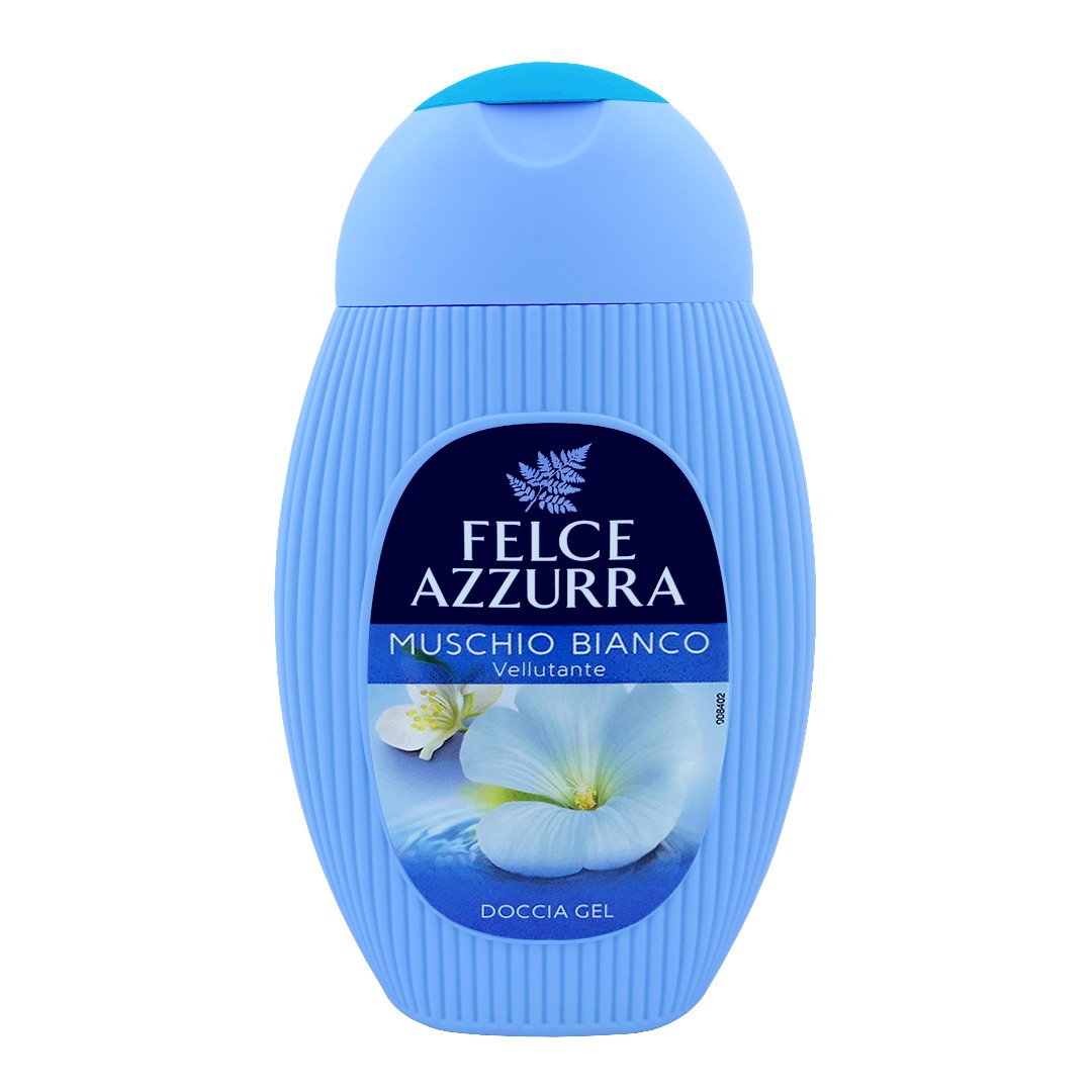 Felce Azzurra (Itálie) FELCE AZZURRA Sprchový gel 250ml Sprchový gel 250ml FELCE AZZURRA: MUSCHIO BIANCO VELLUTANTE (modrozelená)