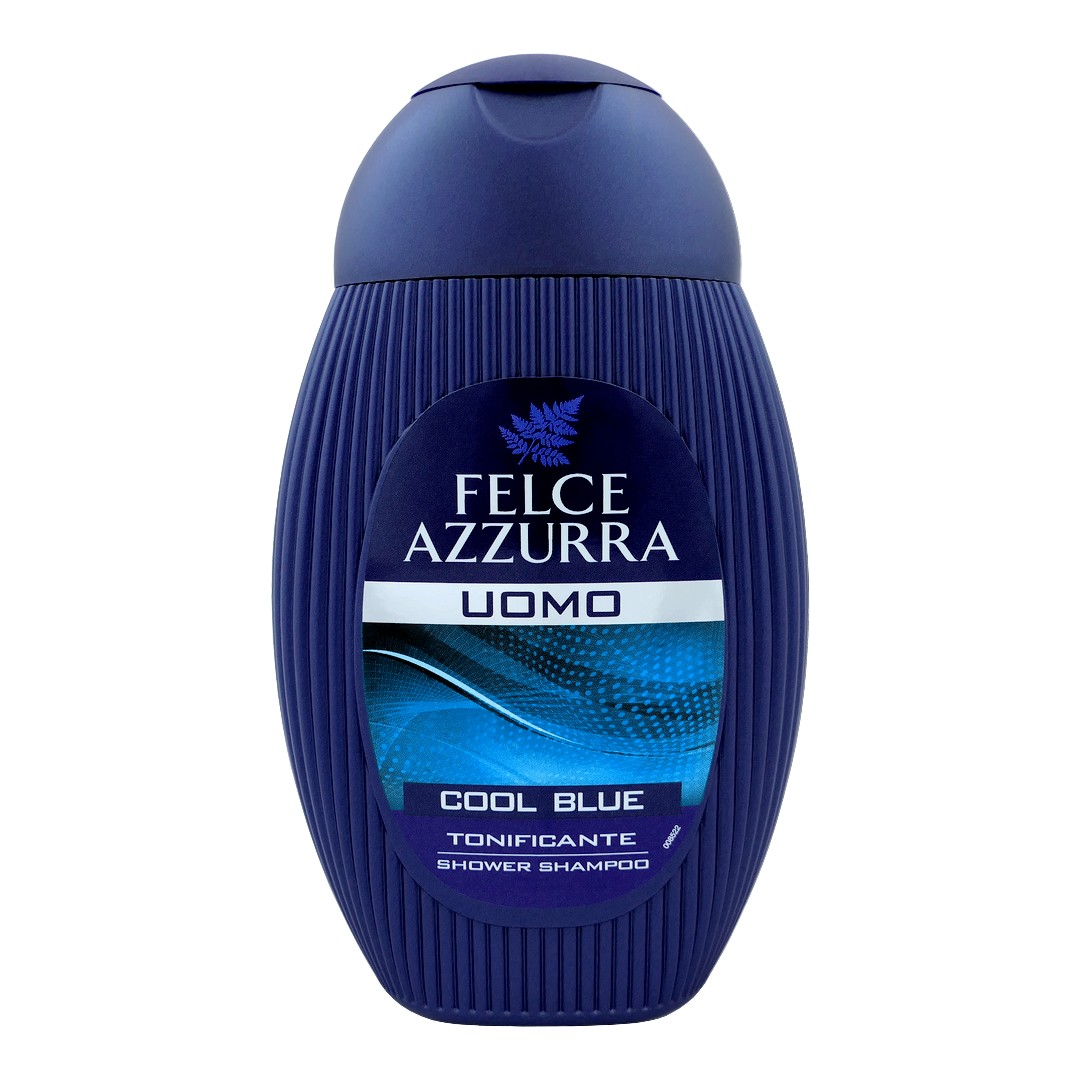 Felce Azzurra (Itálie) FELCE AZZURRA UOMO Sprchový šampon pro muže 250ml Sprchový šampon pro muže 250ml FELCE AZZURRA UOMO: COOL BLUE TONIFICANTE (tmavě modrá)