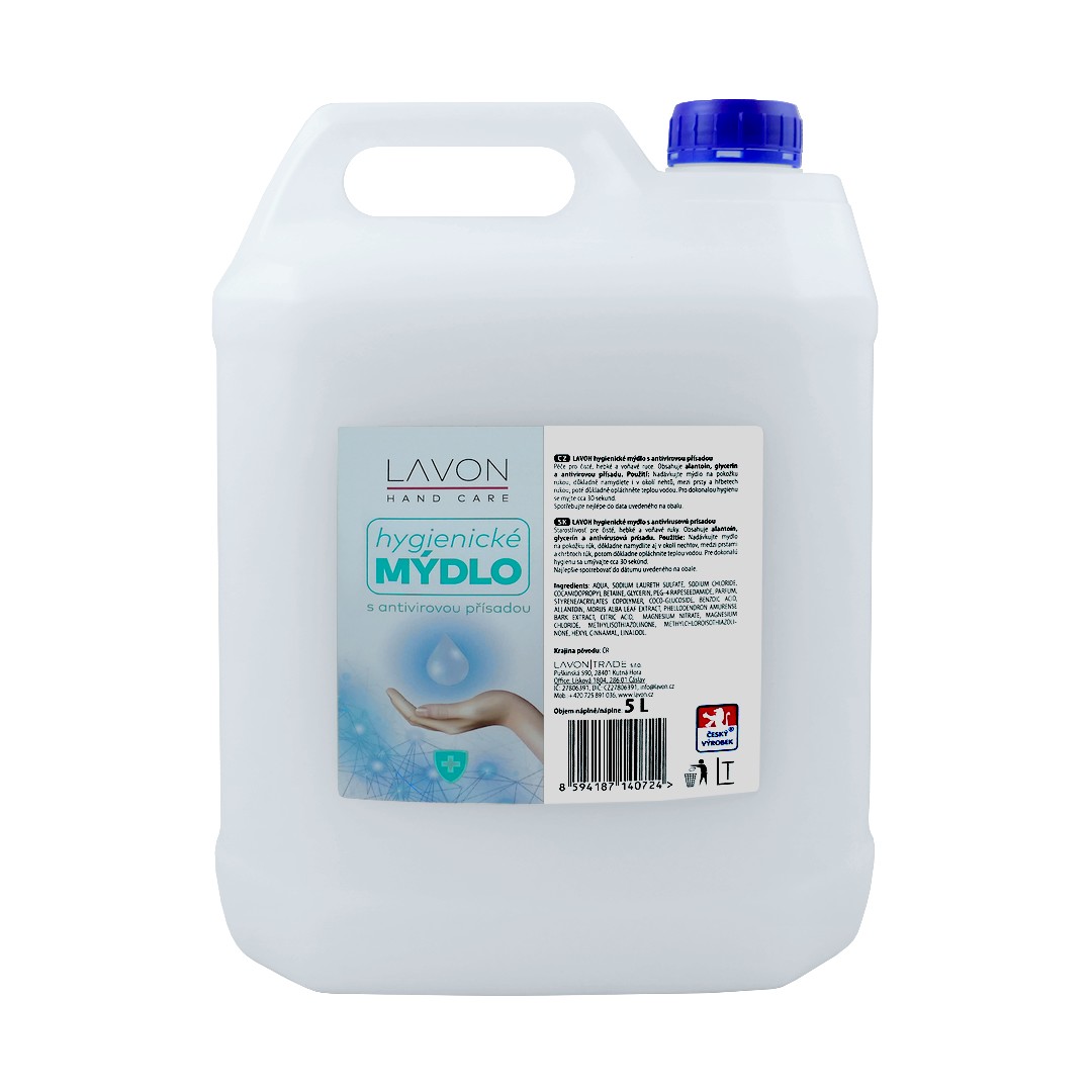 LAVON (ČR) LAVON HAND CARE Hygienické mýdlo s antivirovou přísadou - kanystr 5L
