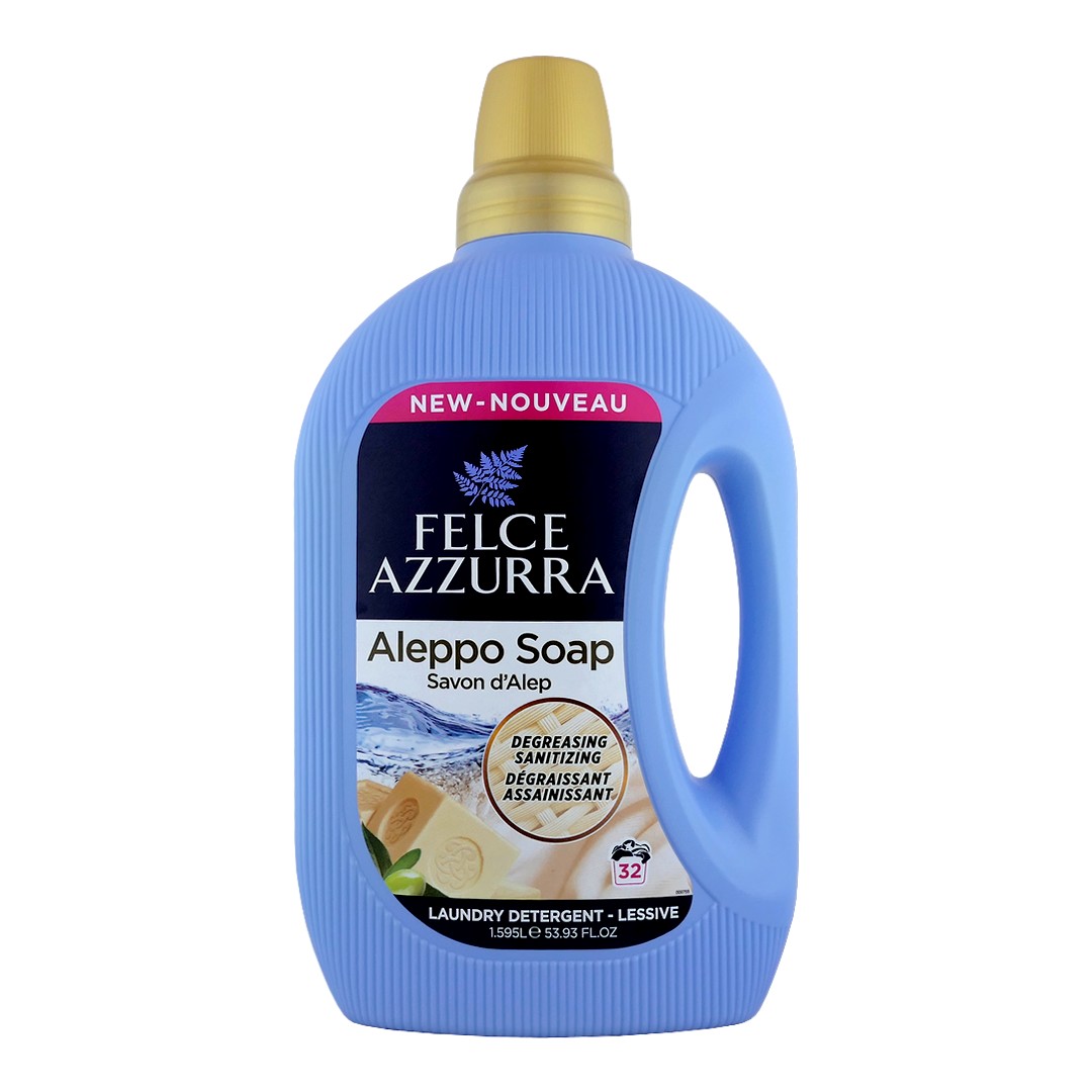 Felce Azzurra (Itálie) FELCE AZZURRA Prací gel 1,595L (32dávek) Prací gel 1,595L FELCE AZZURRA: ALEPPO SOAP (zlatá)