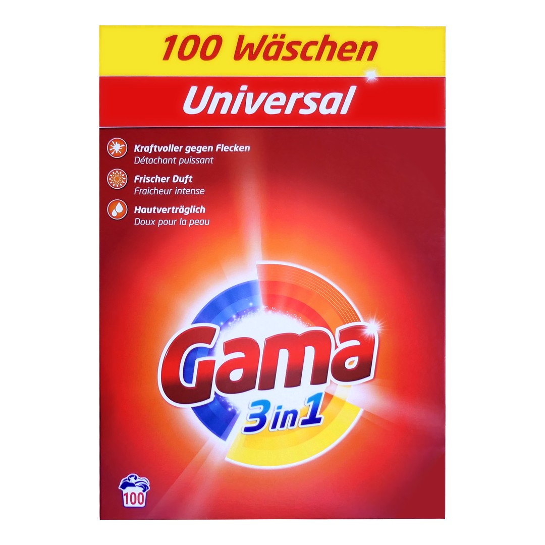 Vizir (Německo) GAMA 3v1 Prací prášek univerzální 6kg (100dávek) - UNIVERSAL
