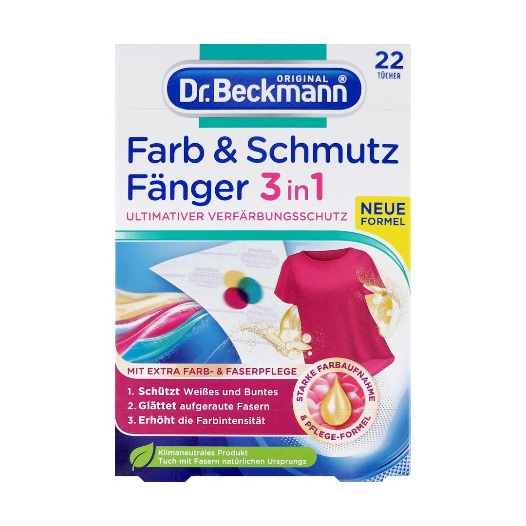 Dr. Beckmann (Německo) Dr. BECKMANN FARB & SCHMUTZ FÄNGER 3in1 Ubrousky proti zapírání prádla 22ks