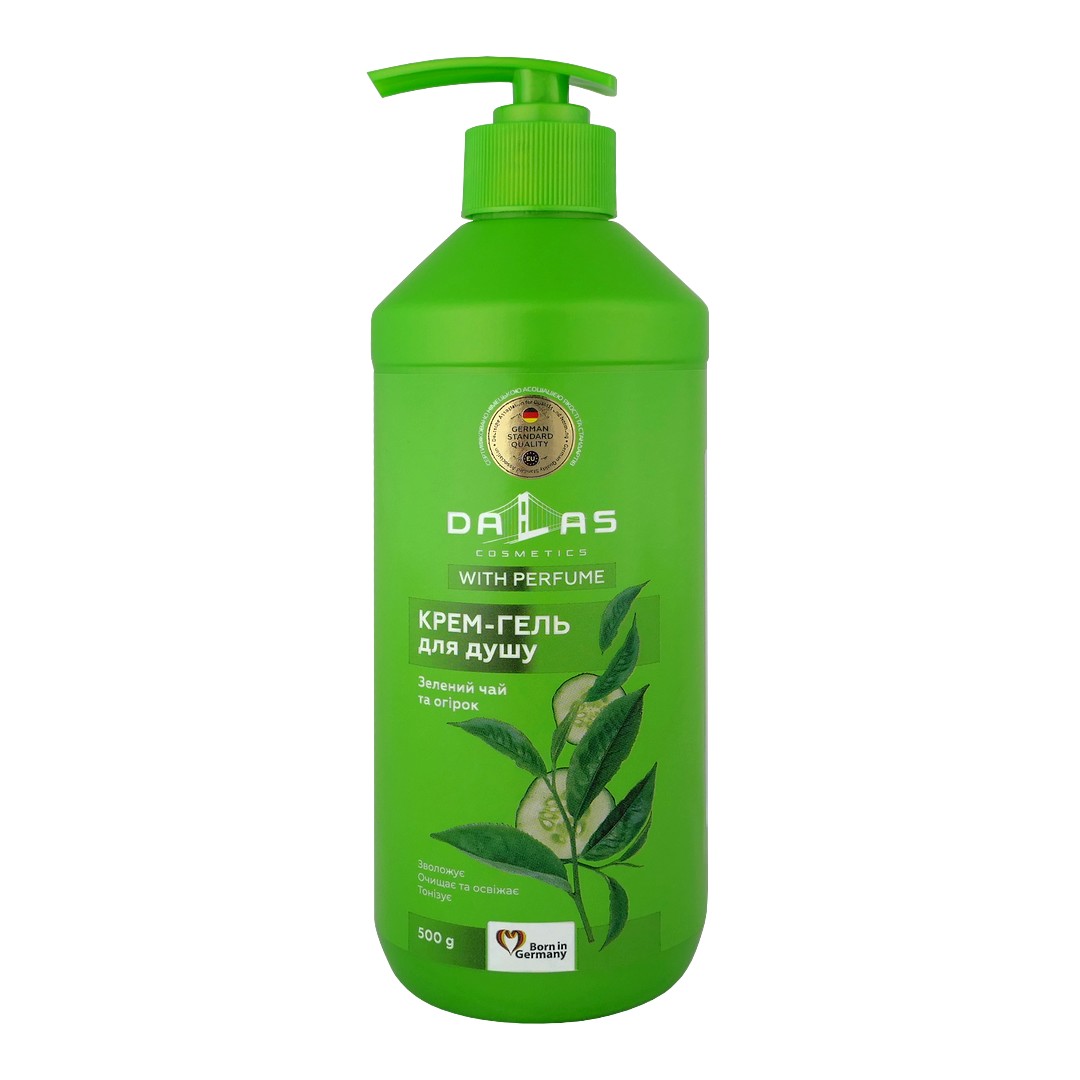 2K (DE+UA) DALAS WITH PERFUME Krémový sprchový gel 500g DALAS Krémový sprchový gel 500g: ZELENÝ ČAJ A OKURKA (zelená)