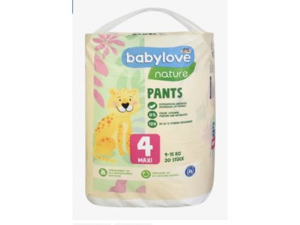 Babylove nature PANTS natahovací plenky 4 maxi (9-15 kg), 20 ks