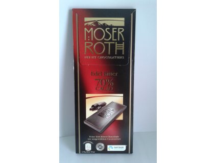 MOSER ROTH Edel Bitter 70% cacao, hořká čokoláda, 125 g