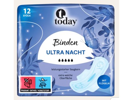 Today menstruační vložky ULTRA NACHT, NOČNÍ, 12 ks