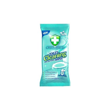 vyr 1826 9680 green shield toilet anti bacterial wipes 40ks 5060110223534