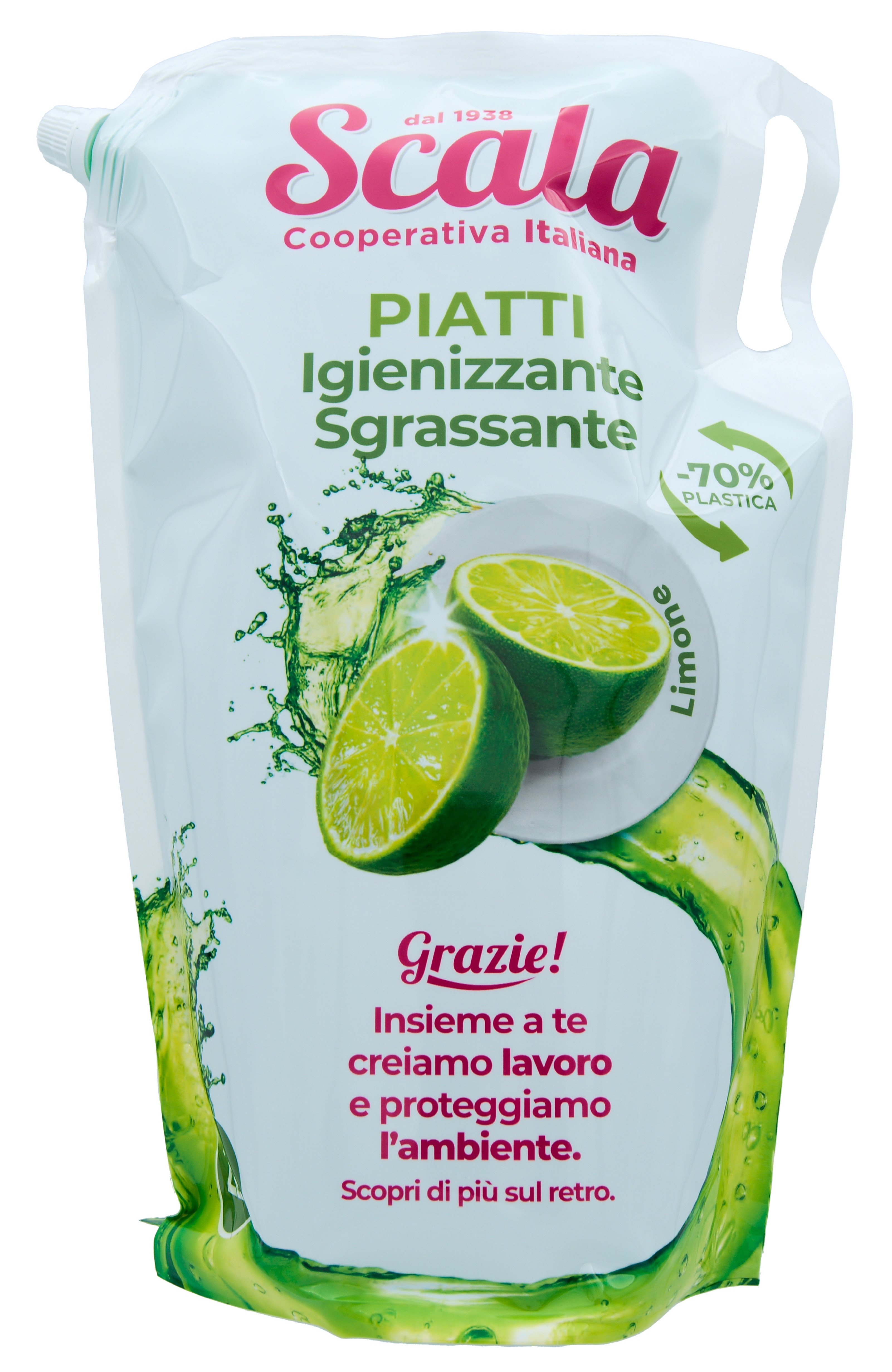 Prostředek na nádobí Scala Piatti Limone, náplň, s vůní citronu, 2 l