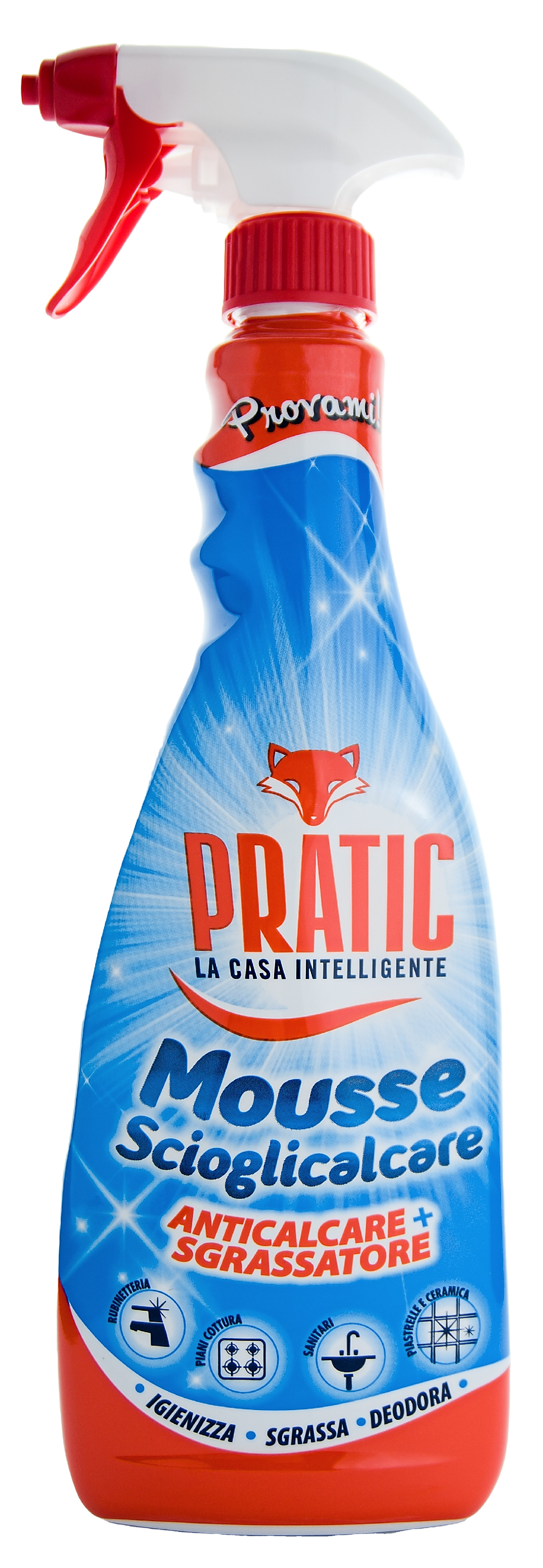 Čistící pěna na vodní kámen Pratic Mousse Scioglicalcare, 700 ml