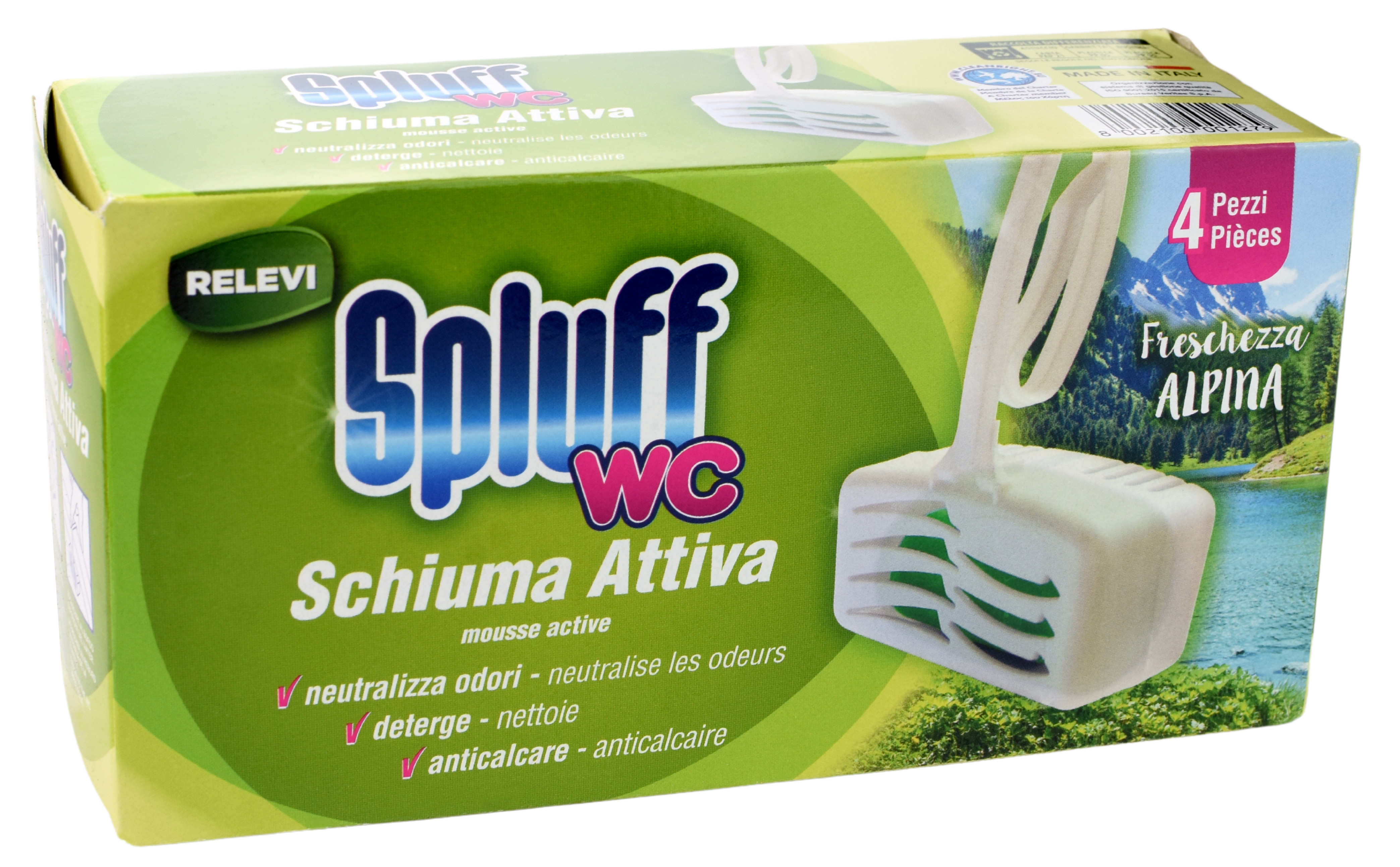 Závěs na WC Spluff Wc Freschezza Alpina, s vůní hor, 4 ks