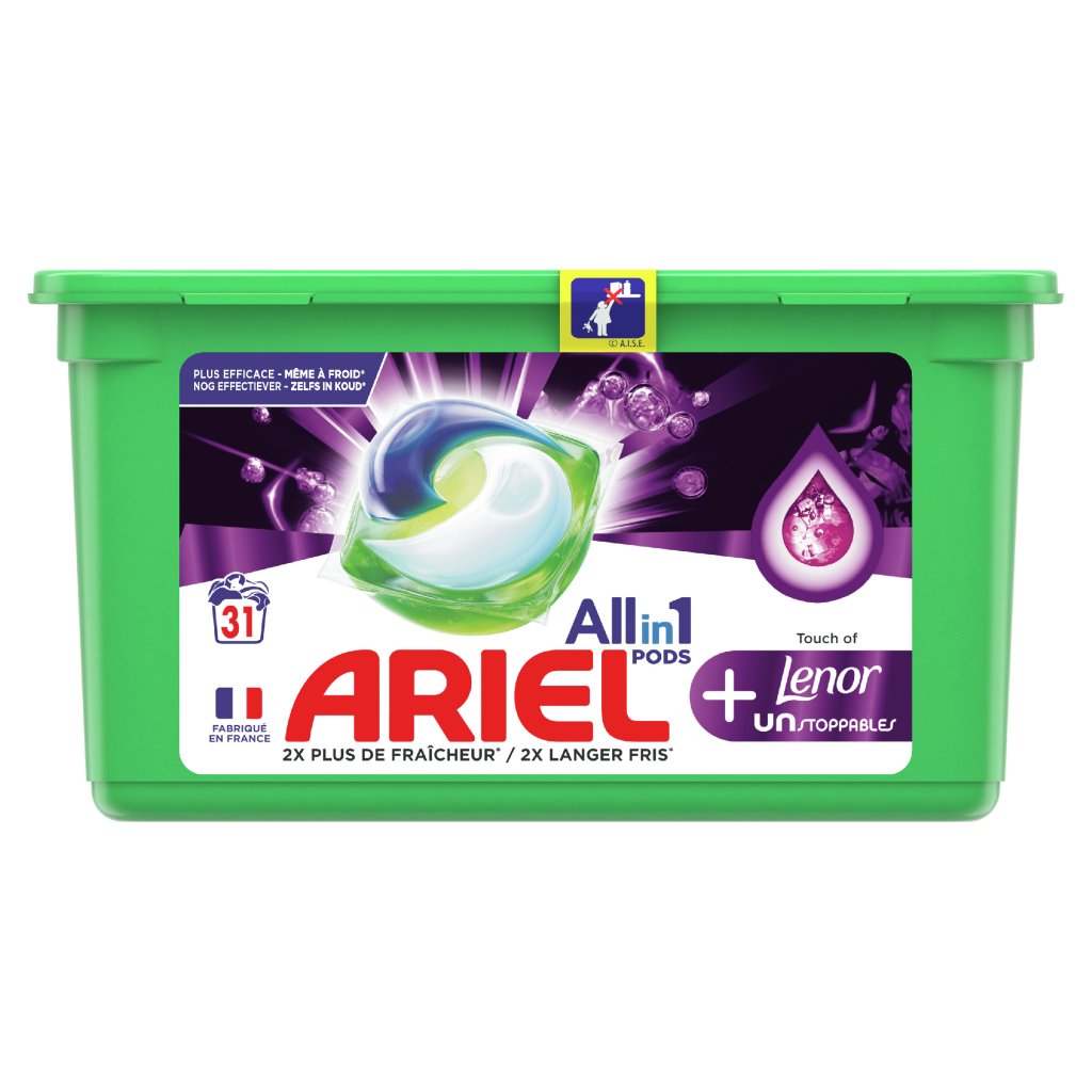 Ariel kapsle All in1 Touch of Lenor+UNstoppables 31ks 