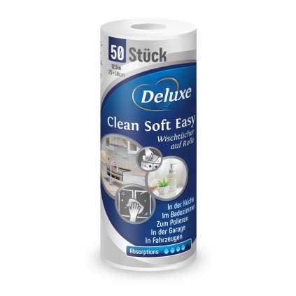 Deluxe Celan Soft Easy 50ks 25cm x 30cm opakovaně použitelné utěrky 4260504880850
