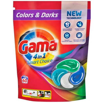 Gama (Vizir) 4in1 kapsle na praní 60ks Color & Darks 8435495831310