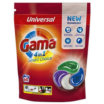 Gama (Vizir) 4in1 kapsle na praní 60ks Universal 8435495831259