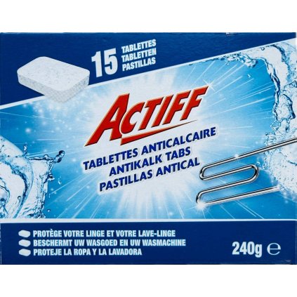Actiff Antikalk Tabs 15ks 240g tablety proti vodnímu kameni do pračky 5410306884115