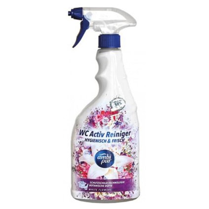 Ambi Pur 750ml WC čistič s rozprašovačem White Flowers fialový 8435495837350