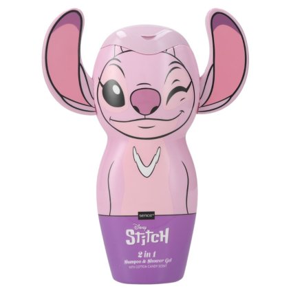 Disney Stitch Angel 300ml 2v1 Cotton Candy šampon+sprchový gel růžový 8721073610935